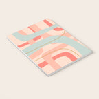 Loops and Dots Midcentury Modern Pastel Pattern in Blush Coral, Aqua Mint, and Ochre Notebook Gallery Image 3