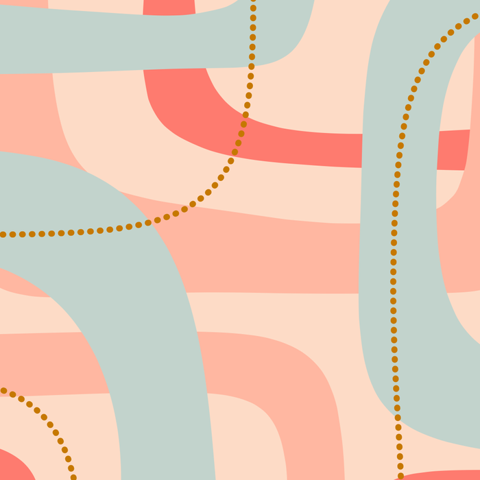 Loops and Dots Midcentury Modern Pastel Pattern in Blush Coral, Aqua Mint, and Ochre Coffee Mug Gallery Image 2