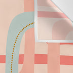 Loops and Dots Midcentury Modern Pastel Pattern in Blush Coral, Aqua Mint, and Ochre Wall Tapestry Gallery Image 3