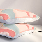 Loops and Dots Midcentury Modern Pastel Pattern in Blush Coral, Aqua Mint, and Ochre Pillow Sham Gallery Image 3