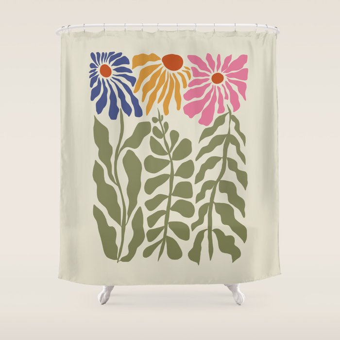 Mid-Century floral Shower Curtain Gallery Image 1