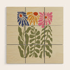 Mid-Century floral Wood Wall Art Gallery Image 1