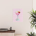 Pink Aesthetic Martini Glass with Cherry Poster Gallery Image 2