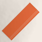 Zoe Dotted Smudge Stripes Minimalist Pattern in Orange and White Yoga Mat Gallery Image 1