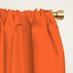 Zoe Dotted Smudge Stripes Minimalist Pattern in Orange and White Window Curtain Gallery Image 2