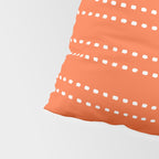 Zoe Dotted Smudge Stripes Minimalist Pattern in Orange and White Pillow Sham Gallery Image 4