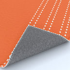 Zoe Dotted Smudge Stripes Minimalist Pattern in Orange and White Rug Gallery Image 4