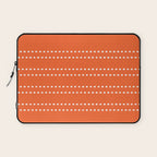 Zoe Dotted Smudge Stripes Minimalist Pattern in Orange and White Laptop Sleeve Gallery Image 1