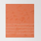 Zoe Dotted Smudge Stripes Minimalist Pattern in Orange and White Throw Blanket Gallery Image 2