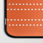 Zoe Dotted Smudge Stripes Minimalist Pattern in Orange and White Laptop Sleeve Gallery Image 3
