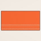 Zoe Dotted Smudge Stripes Minimalist Pattern in Orange and White Desk Mat Gallery Image 3