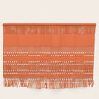 Zoe Dotted Smudge Stripes Minimalist Pattern in Orange and White Wall Hanging Gallery Image 1