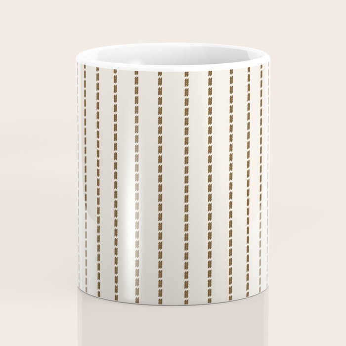 Dashed Lines (Cream & Chocolate) Coffee Mug Gallery Image 4