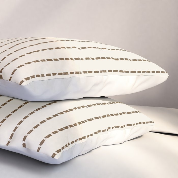 Dashed Lines (Cream & Chocolate) Pillow Sham Gallery Image 3