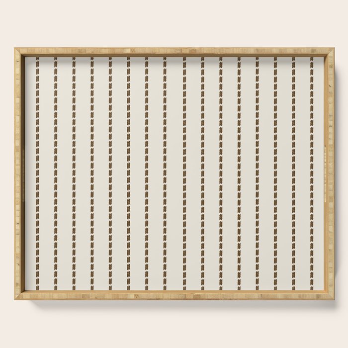Dashed Lines (Cream & Chocolate) Serving Tray Gallery Image 1