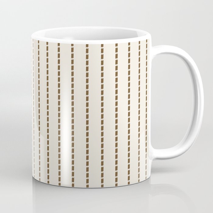 Dashed Lines (Cream & Chocolate) Coffee Mug Gallery Image 1