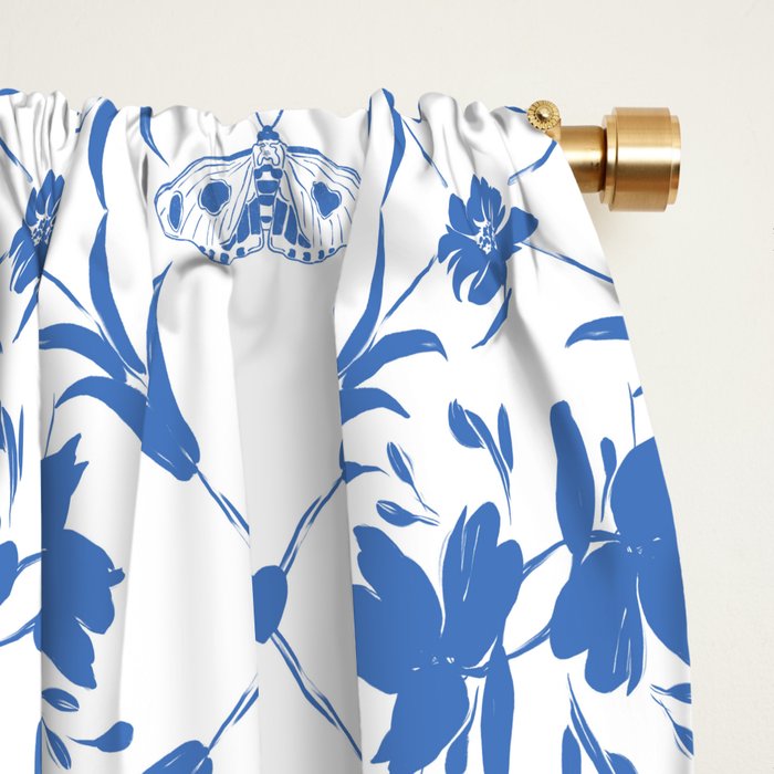 Floral Pleasure blue B Window Curtain Gallery Image 2