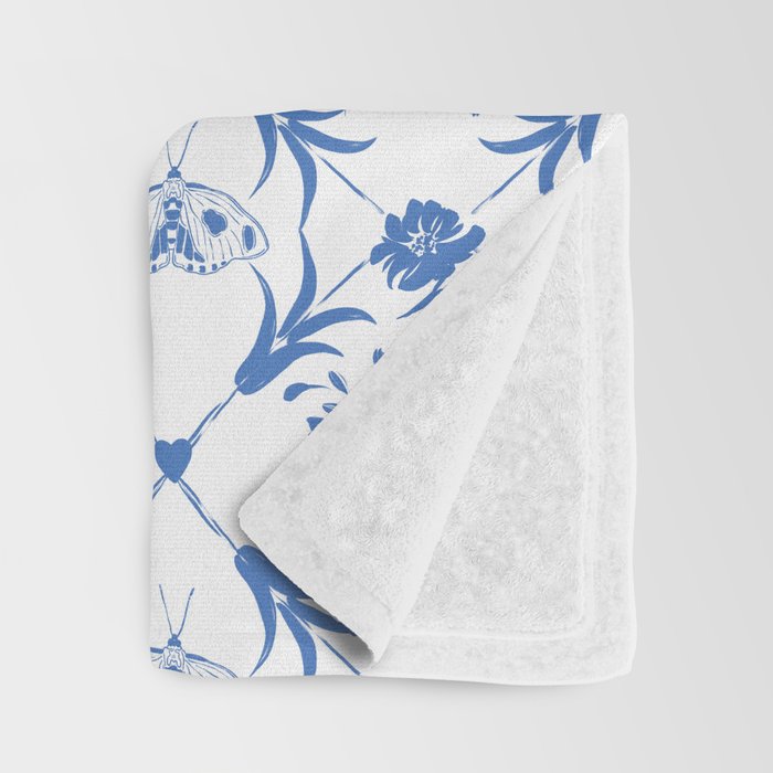 Floral Pleasure blue B Throw Blanket Gallery Image 3