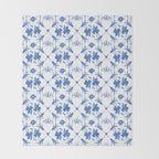 Floral Pleasure blue B Throw Blanket Gallery Image 2