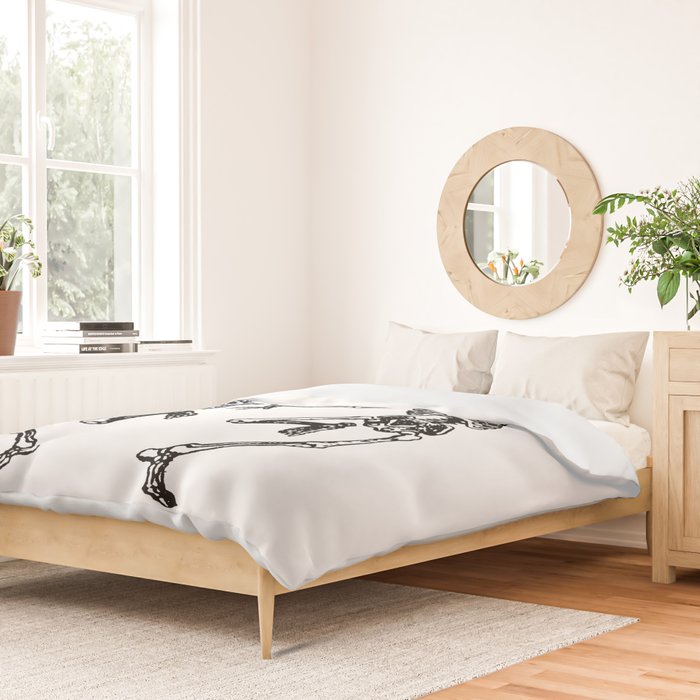 Duo Dancing Skeleton Duvet Cover Gallery Image 2