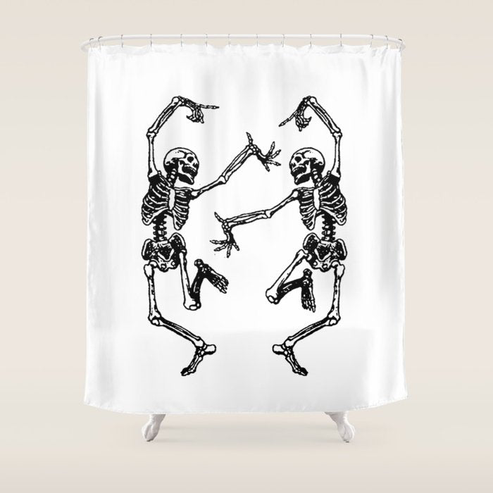 Duo Dancing Skeleton Shower Curtain Gallery Image 1