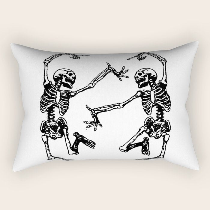 Duo Dancing Skeleton Rectangular Pillow Gallery Image 2