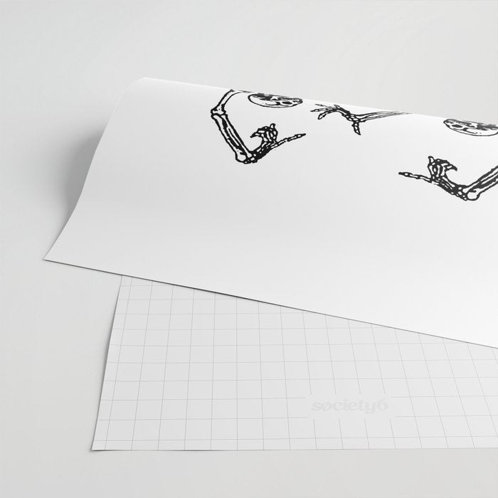 Duo Dancing Skeleton Wrapping Paper Gallery Image 2