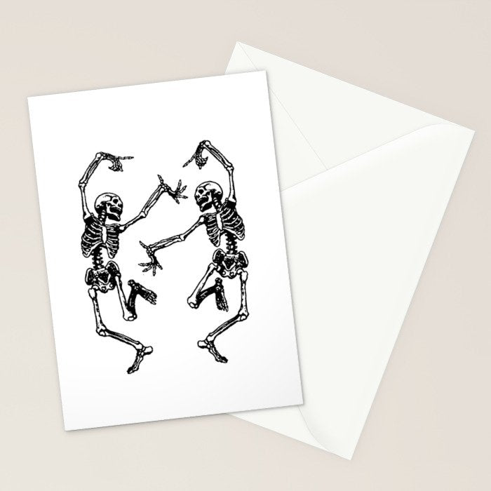 Duo Dancing Skeleton Stationery Card Gallery Image 2