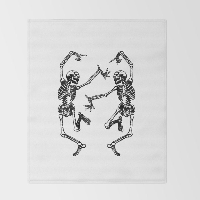 Duo Dancing Skeleton Throw Blanket Gallery Image 2