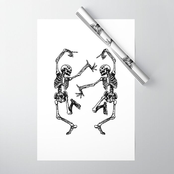 Duo Dancing Skeleton Wrapping Paper Gallery Image 1