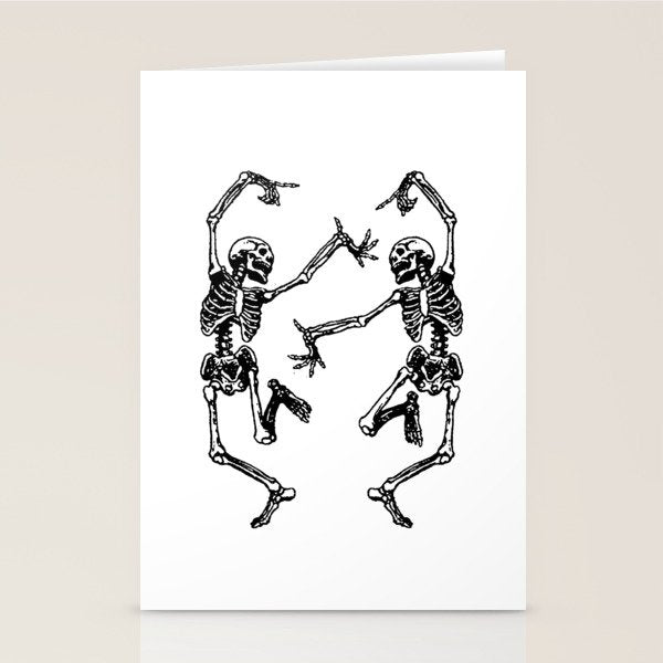 Duo Dancing Skeleton Stationery Card Gallery Image 2