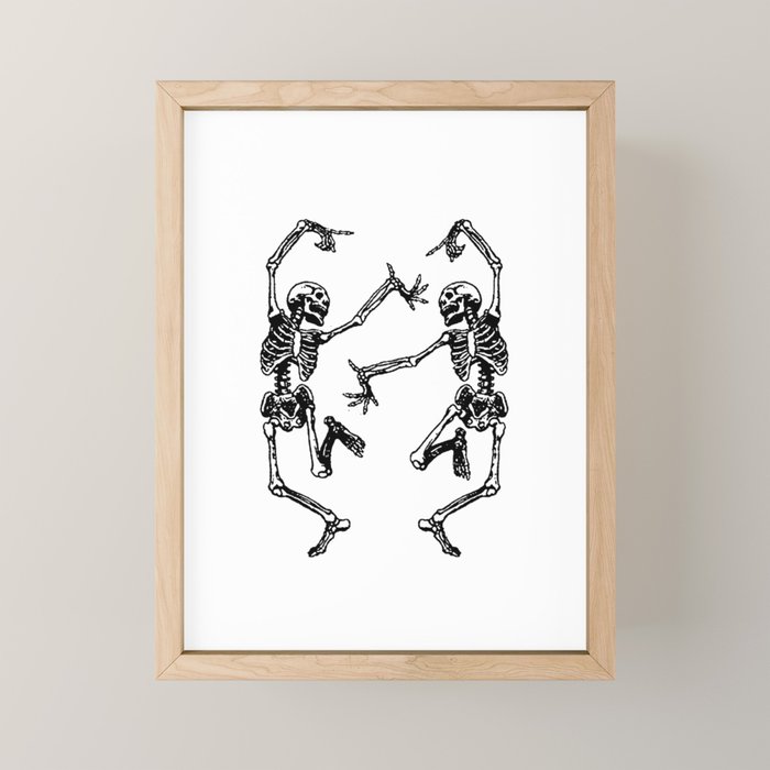 Duo Dancing Skeleton Mini Art Print Gallery Image 1