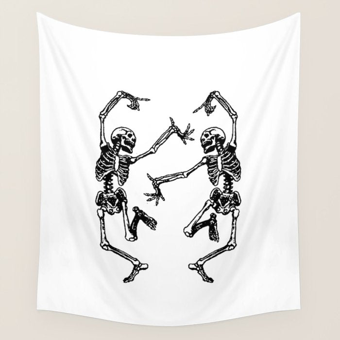 Duo Dancing Skeleton Wall Tapestry Gallery Image 4