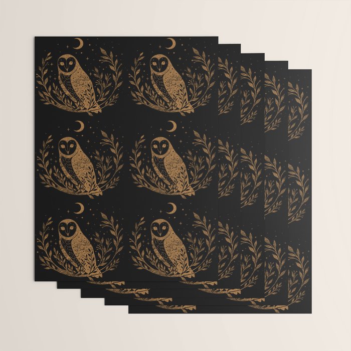 Owl Moon - Gold Wrapping Paper Gallery Image 3