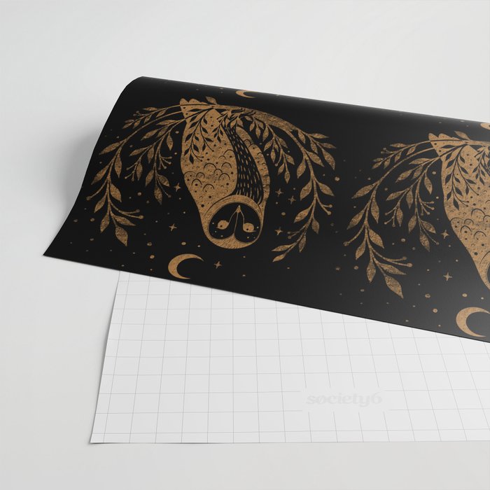 Owl Moon - Gold Wrapping Paper Gallery Image 2