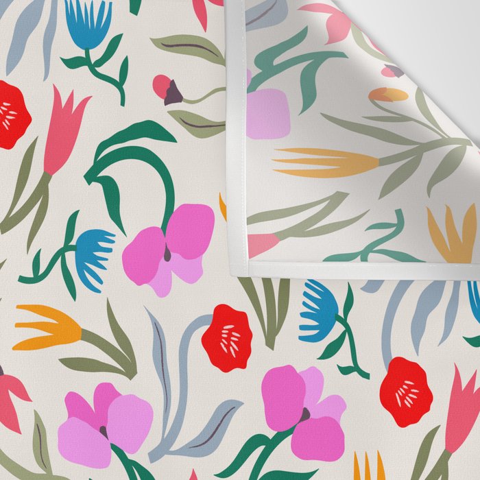 Wild Botanica Bloom - Romantic Abstract Floral Pattern Wall Tapestry Gallery Image 3