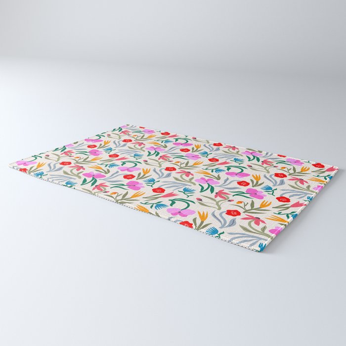 Wild Botanica Bloom - Romantic Abstract Floral Pattern Rug Gallery Image 3