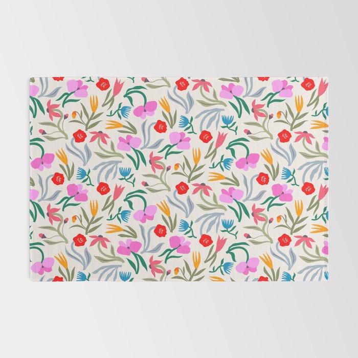 Wild Botanica Bloom - Romantic Abstract Floral Pattern Rug Gallery Image 2
