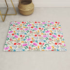 Wild Botanica Bloom - Romantic Abstract Floral Pattern Rug Gallery Image 1