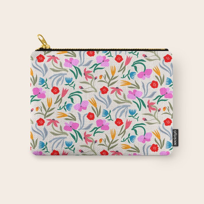 Wild Botanica Bloom - Romantic Abstract Floral Pattern Carry All Pouch Gallery Image 1