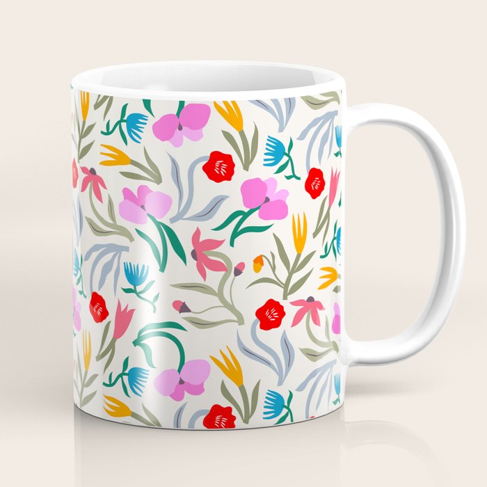 Wild Botanica Bloom - Romantic Abstract Floral Pattern Coffee Mug Gallery Image 1
