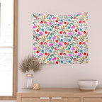 Wild Botanica Bloom - Romantic Abstract Floral Pattern Wall Tapestry Gallery Image 2