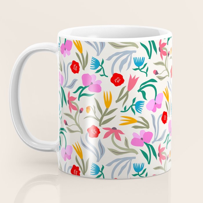 Wild Botanica Bloom - Romantic Abstract Floral Pattern Coffee Mug Gallery Image 3