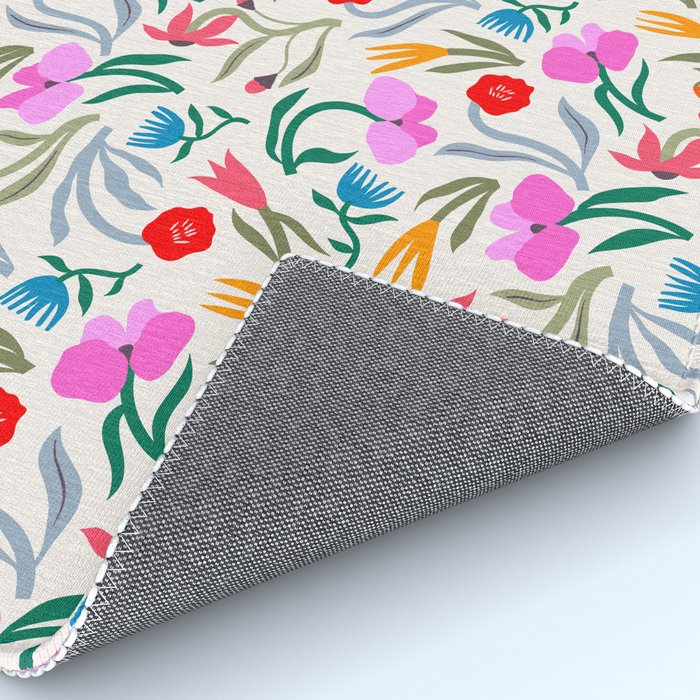 Wild Botanica Bloom - Romantic Abstract Floral Pattern Rug Gallery Image 4