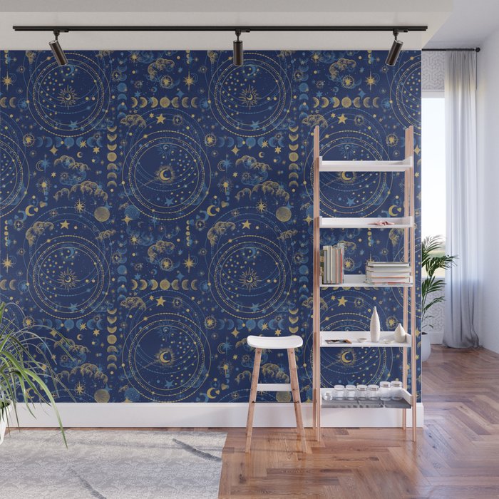 Pattern mystic celestial dark A Wall Mural Gallery Image 1