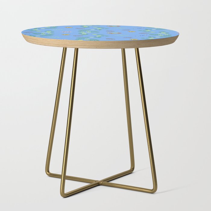 Whimsical Tiny Toys & Pine Branches in Blue Side Table Gallery Image 1