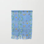 Whimsical Tiny Toys & Pine Branches in Blue Wall Hanging Gallery Image 1