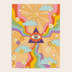 retro hippie boho rainbow print  Poster Gallery Image 4