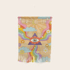 retro hippie boho rainbow print  Wall Hanging Gallery Image 1