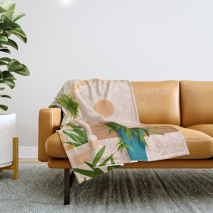 Dreamy Desert View Villa Series Throw Blanket Gallery Image 1